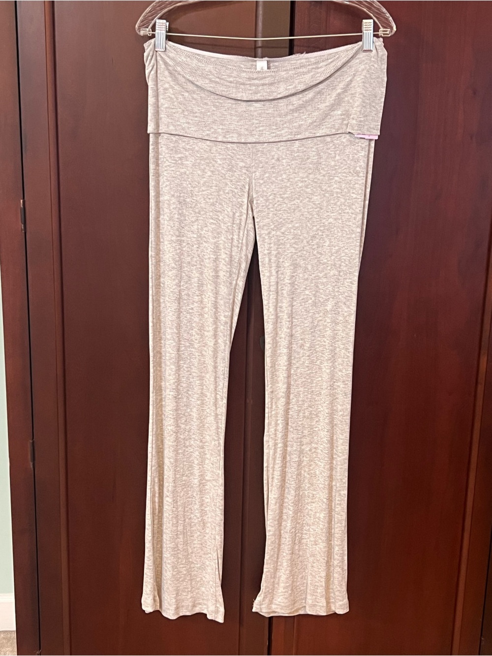 Light Heathered Gray Foldover Waist Lounge Pants